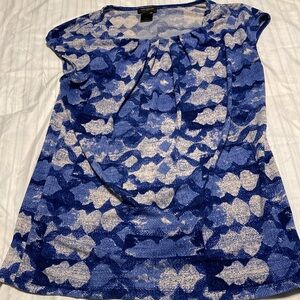 Ann Taylor size small top shades of blue pattern